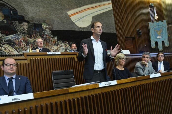 Il governatore Fedriga interviene in Aula