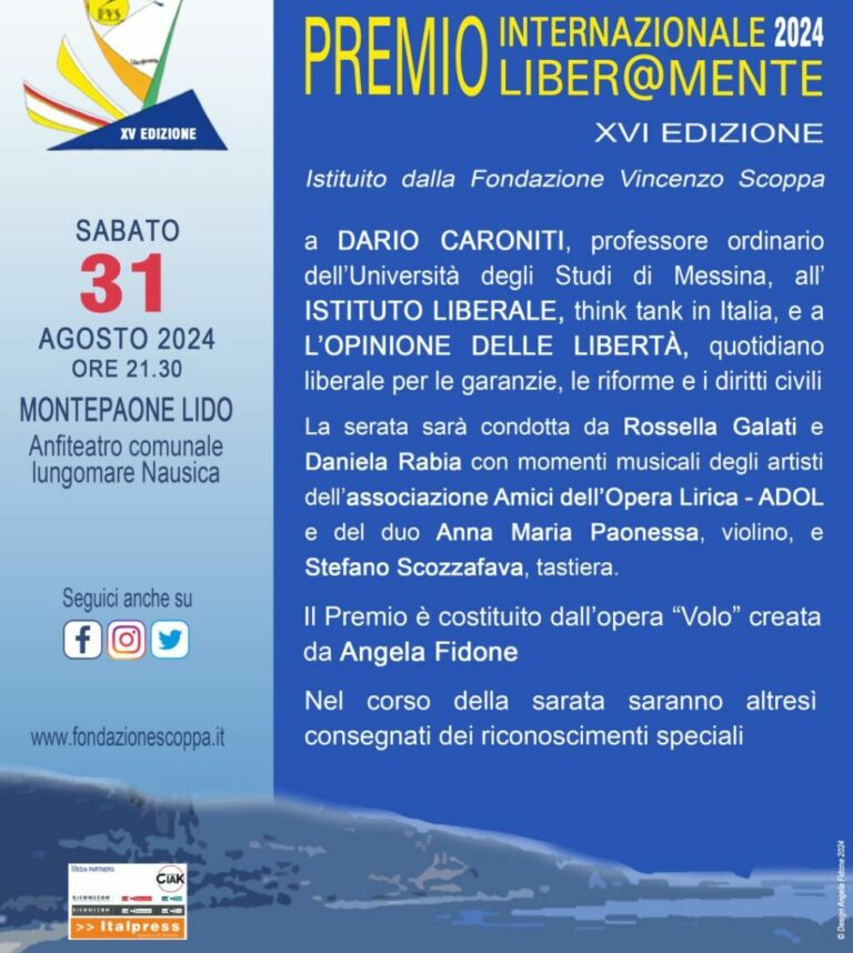 Al via la XVI edizione del premio internazionale Liber@mente