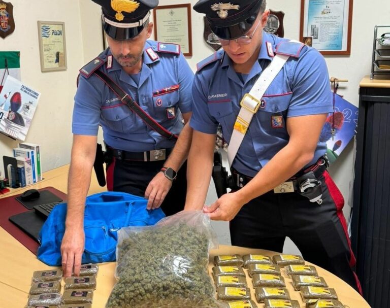 Borsa con oltre 4 chili di droga, due 22enni arrestati a Roma