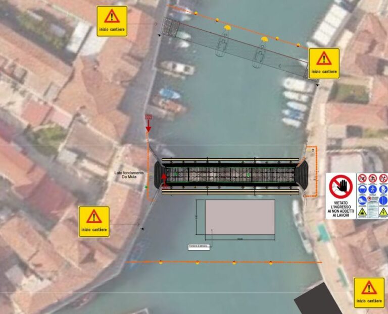 Ponte Longo a Murano, dal 9 settembre al via i lavori di restauro